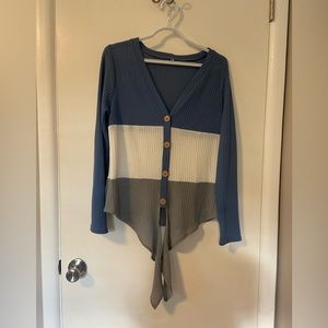 ROMWE Waffle Knit Long Sleeve